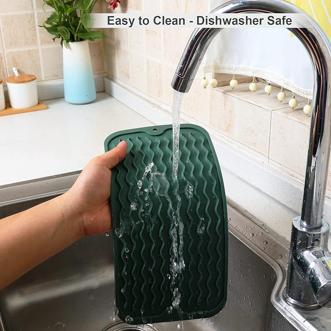 ZLR Silicone Dish Drying Mat for Kitchen Counter, Eco-Friendly Fast Dry Dish Mat - Image 4