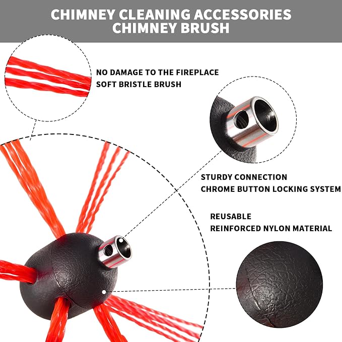 Bluesea 1 Piece Chimney Sweep Brush, Chimney Cleaning Kit Accessories - Image 3