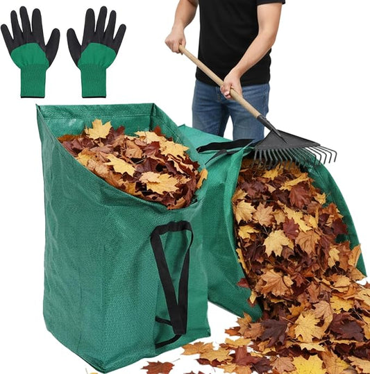 2PCS Leaf Collector, 53 Gallon Yard Waste Bags, Heavy Duty Foldable Lawn & Leaf by Unknown