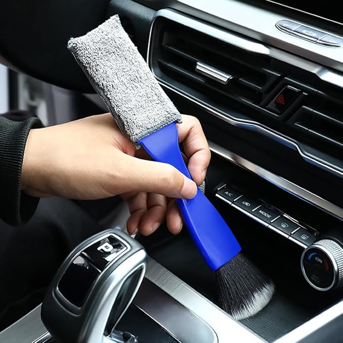 Car Double Head Brush, Double Head Automotive Interior Cleaner Detail Brushes - Image 4