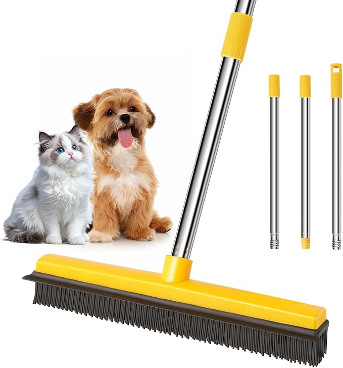 Rubber Broom for Pet Hair Removal, Carpet rake by Unknown