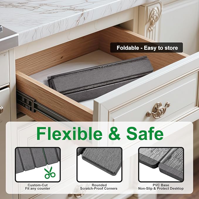 Stone Drying Mat for Kitchen Counter Large, Foldable Quick Dry Diatomaceous - Image 4