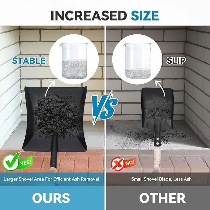 G GOOD GAIN Fireplace Ash Shovel and Brush Set -Rust Resistant Metal Fireplace - Image 5