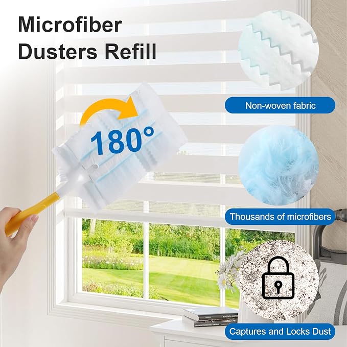 Duster Refills 60 Count Static Dust Removal Brush 180° Multi-Surface Bulk - Image 3