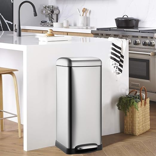 TrailBlaze 8Gallon / 30L Kitchen Trash Can, Stainless Steel Rectangular Pedal - Image 7