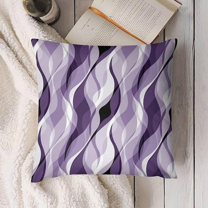 Purple Throw Pillow Covers Modern Abstract Purple and Grey Striped Decorations for Bedroom Living Room Farmhouse Sofa Pillows Bed Couch 20x20 Inch