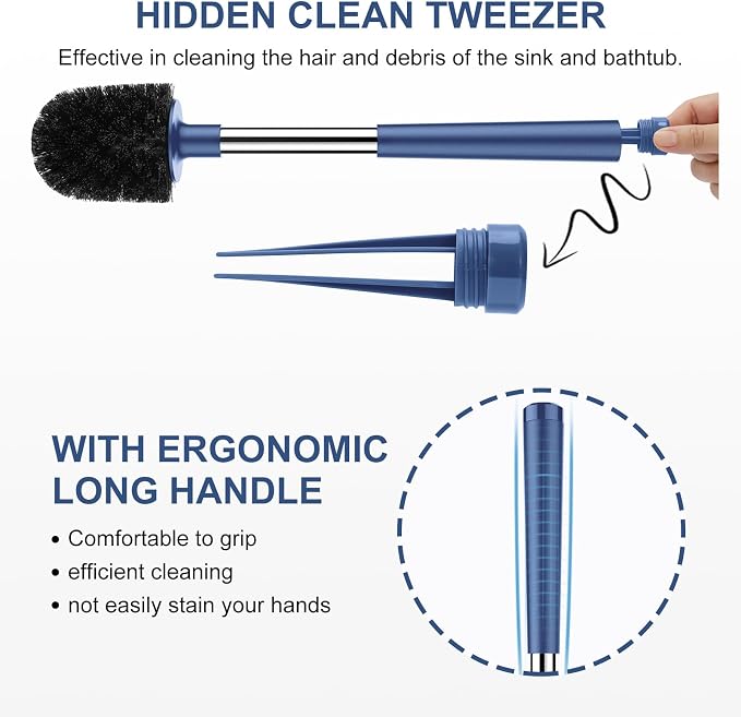SetSail Toilet Brush and Holder, Self Closing Lid Toilet Bowl Brushes Holder - Image 3