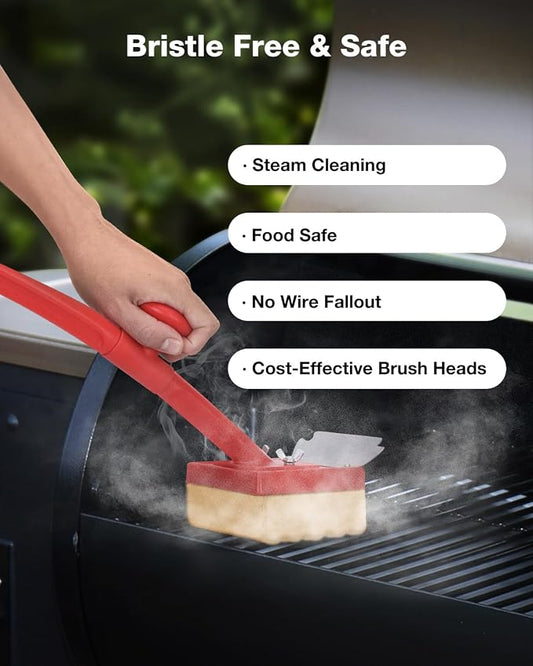 Grill Brush, Bristle Free, Safe Wire Bristles Steam Cleaning Brush, Cleaning Kit - Image 2