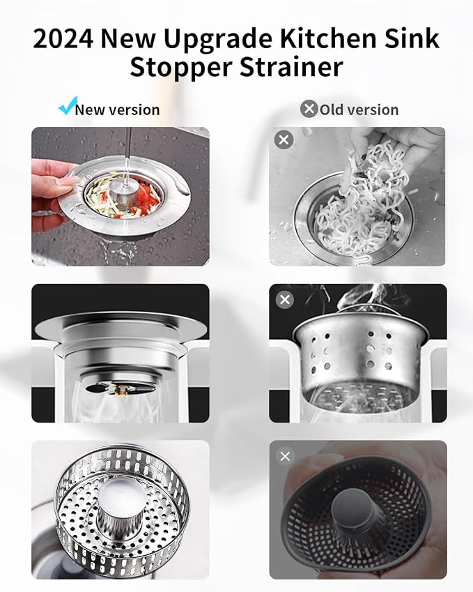 3 in 1 Kitchen Sink Drain Strainer Anti-Clogging Kitchen Sink Drain Stopper - Image 6