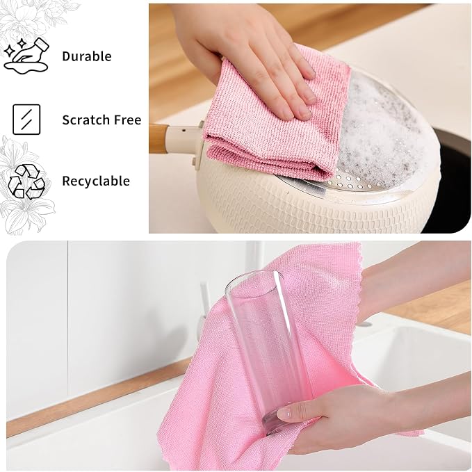 80 Pack Microfiber Cleaning Cloth Roll, Lint Free Rags & Tear Away Reusable - Image 2