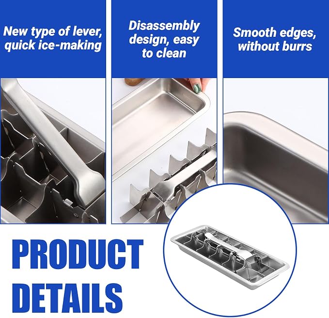 2 Pcak 18-Slot Ice Cube Trays Stainless Steel - Image 3