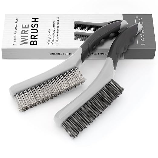 Wire Brush Set-Heavy Duty Stainless & Carbon Steel Bristles by Lavaxon-TheCleaningCompanion