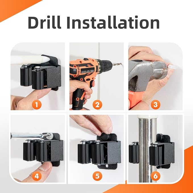 12 PCS Broom Holder Wall Mount, Upgraded Heavy Duty Mop and Broom Holder Wall - Image 8