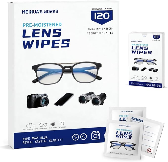 Third-Generation Lens Wipes, Individually Wrapped Pre-Moistened Cleaning Wipes by Unknown