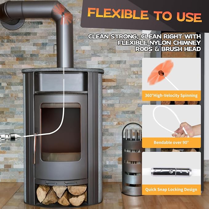 26 Feet Chimney Sweep Kit, Chimney Cleaning Kit - Image 4
