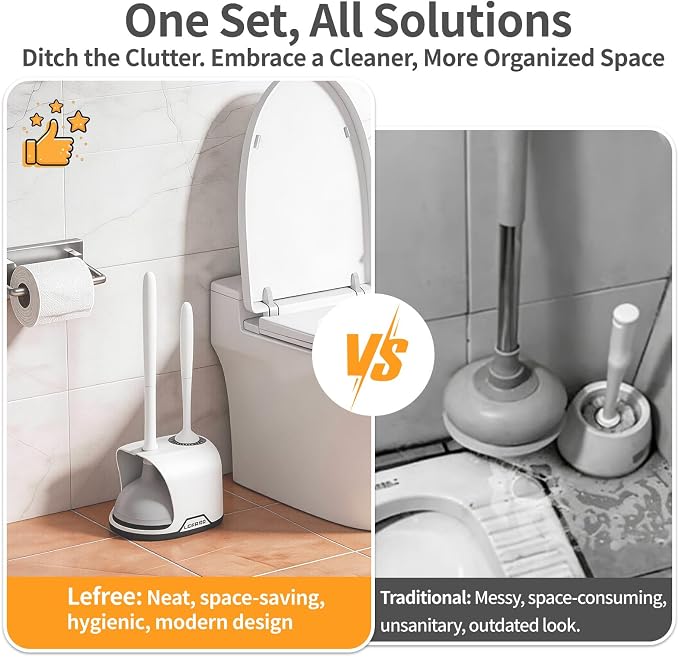 Lefree, 2 in 1 Toilet Brush and Plunger Set - Image 4