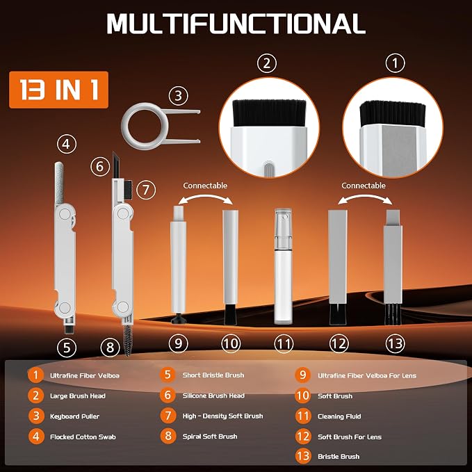Keyboard Cleaning Kit-13-in-1 Multifunctional Cleaner Kit-Laptop Cleaner - Image 3