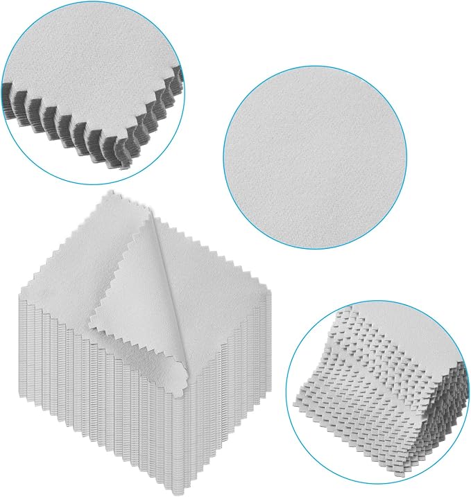 Tatuo 200 Pieces Jewelry Polishing Cloth 2.36 x 3.15 Inch Double-Sided - Image 7