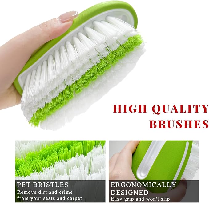 Carpet and Upholstery Cleaning Brush, Stiff Bristle Detailing Scrubber - Image 3