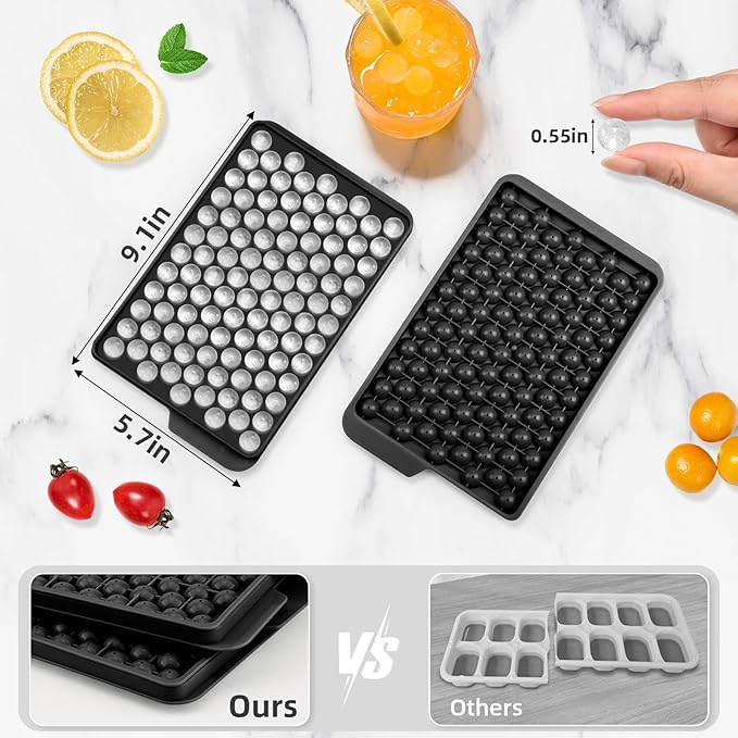 WIBIMEN Mini Ice Cube Trays, Small Tiny Round Pebble Crushed Nugget Ice Trays - Image 5