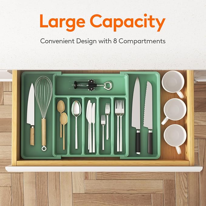 Lifewit Silverware Drawer Organizer, Expandable Utensil Tray - Image 2