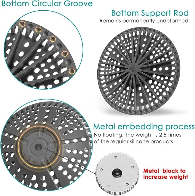 Shower Drain Hair Catcher, 5.5in Shower Hair Catcher Large Premium Silicone - Image 2