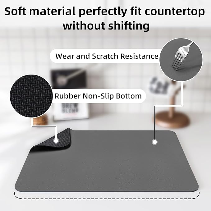 LOPNUR Kitchen Dish Drying Mat, Super Absorbent Dish Drying Pad, Diatomite - Image 4