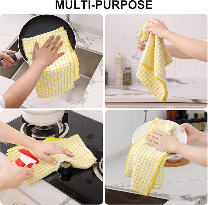Kitinjoy Cotton 8 Pack Terry Kitchen Towels, 16 x 25 Inches Super Soft and - Image 4