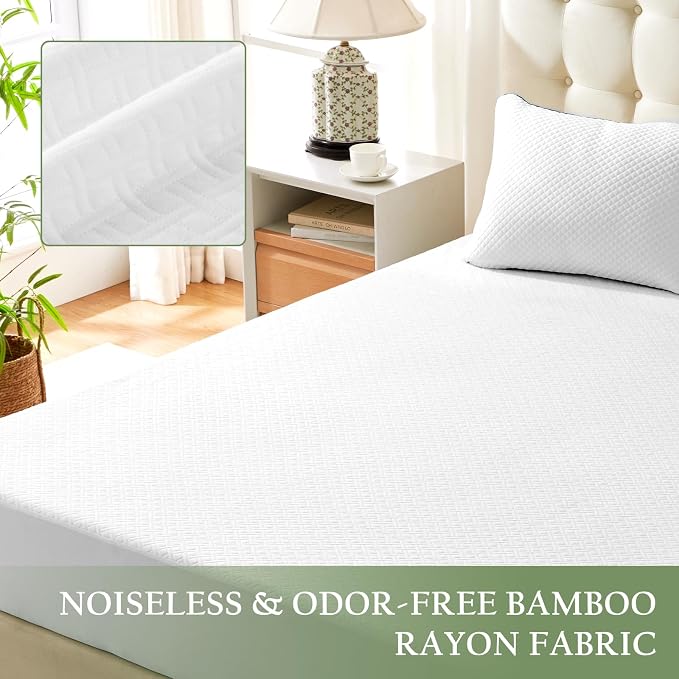 100% Waterproof King Mattress Protector, Breathable Bamboo Rayon Mattress Cover - Image 7