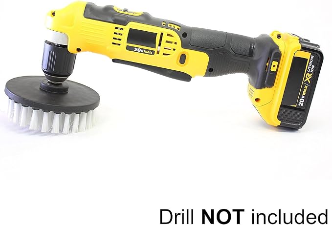 Drill Brush 5 inch Soft Bristle White Quick Change Shaft - Image 3