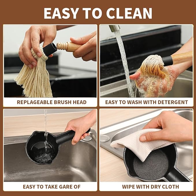 BBQ Mop Brush and Cast Iron Basting Pot - Image 3