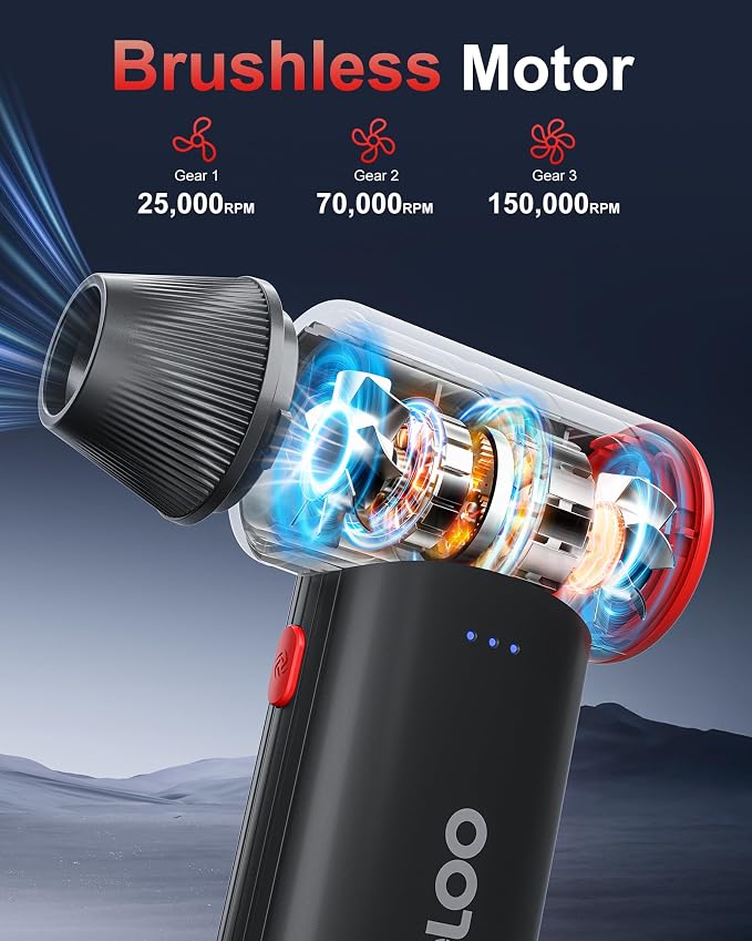 GOOLOO F3 Compressed Air Duster, 150000RPM Duster - Image 2