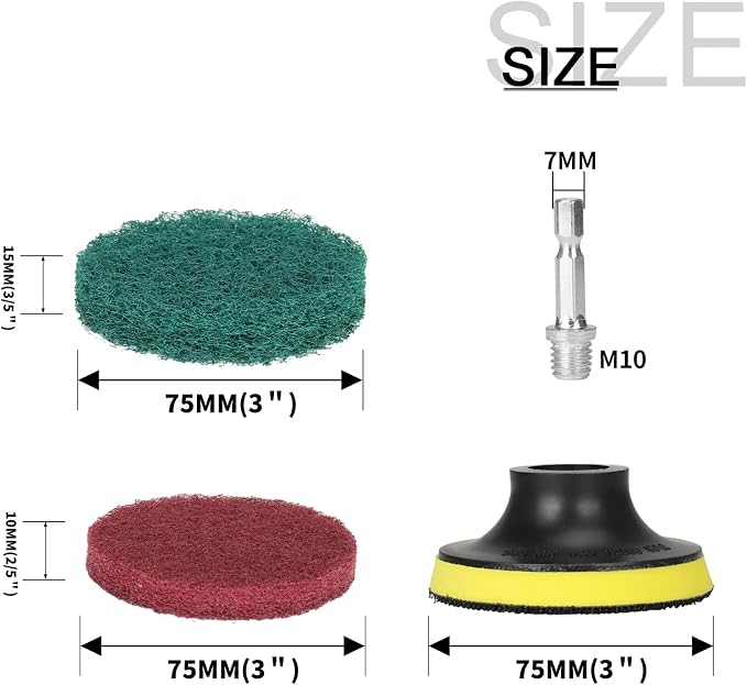 3 Inch Drill Brush Power Scouring Pads - Image 2