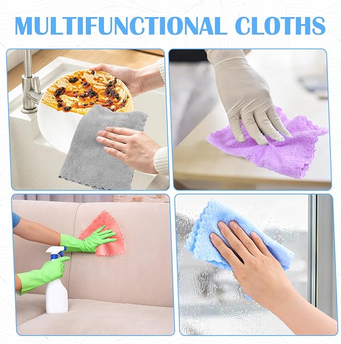 30 Pack Kitchen Dishcloths, Super Absorbent Coral Fleece Cleaning Cloths - Image 3