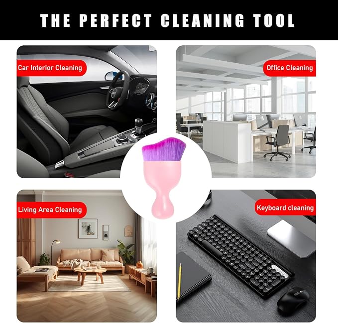Car Interior Dust Brush, Soft Scratch Free Auto Detailing Brushes, Universal - Image 6