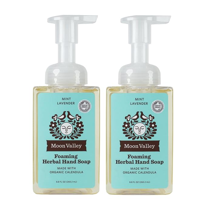 Moon Valley Herbal Foaming Hand Soap, Mint Lavender Two Pack, Recyclable Bottle by MoonValleyOrganics
