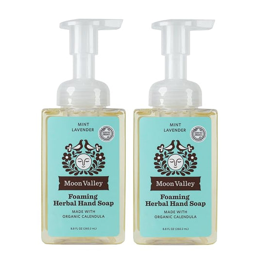 Moon Valley Herbal Foaming Hand Soap, Mint Lavender Two Pack, Recyclable Bottle by MoonValleyOrganics