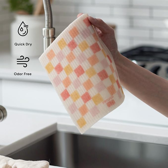 RECYCO Swedish Dishcloths for Kitchen | 6 Pack Desert Sunset Washable Dish Rags - Image 6