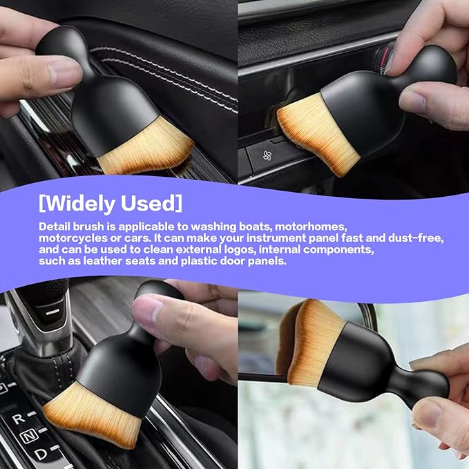Car Interior Detailing Brush, Soft Bristle Cleaning Brush Car Detailing Brush - Image 4