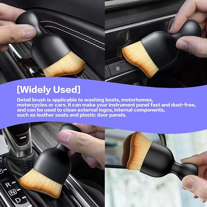 Car Interior Detailing Brush, Soft Bristle Cleaning Brush Car Detailing Brush - Image 4