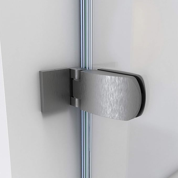 DreamLine Aqua Uno 34 in. W x 58 in. H Frameless Hinged Tub Door in Brushed - Image 7