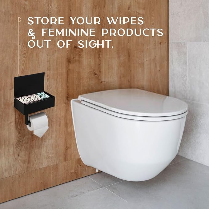 Day Moon™ Matte Black Toilet Paper Holder - Image 7