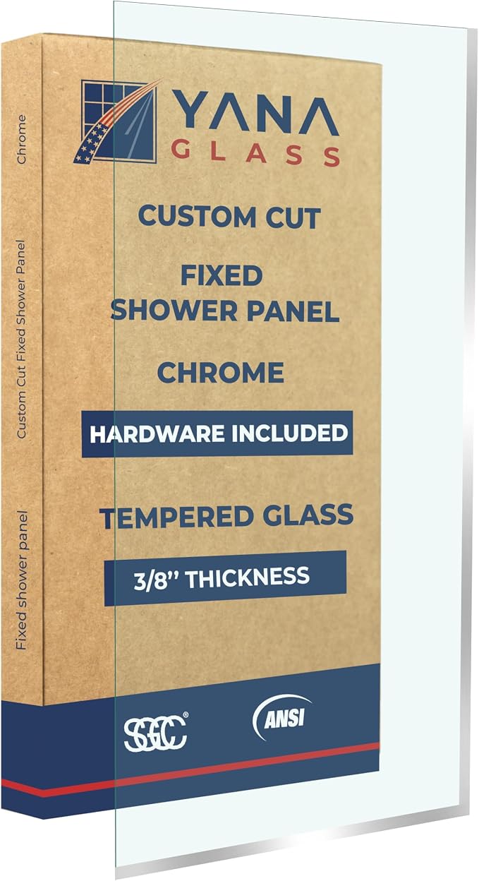 Custom Cut to Size 3/8" Shower Glass Panel by YanaGlassandMirror