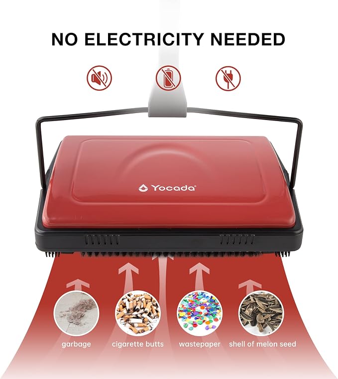 Yocada Carpet Sweeper Cleaner for Home Office Low Carpets Rugs Undercoat - Image 2