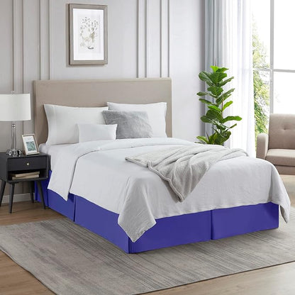 Nestl Royal Blue Twin Bed Skirt - Twin Size Bed Skirt 14 Inch Drop - Brushed Microfiber Bed Skirts - Hotel Quality Pleated Bed Skirt - Shrinkage & Fade Resistant