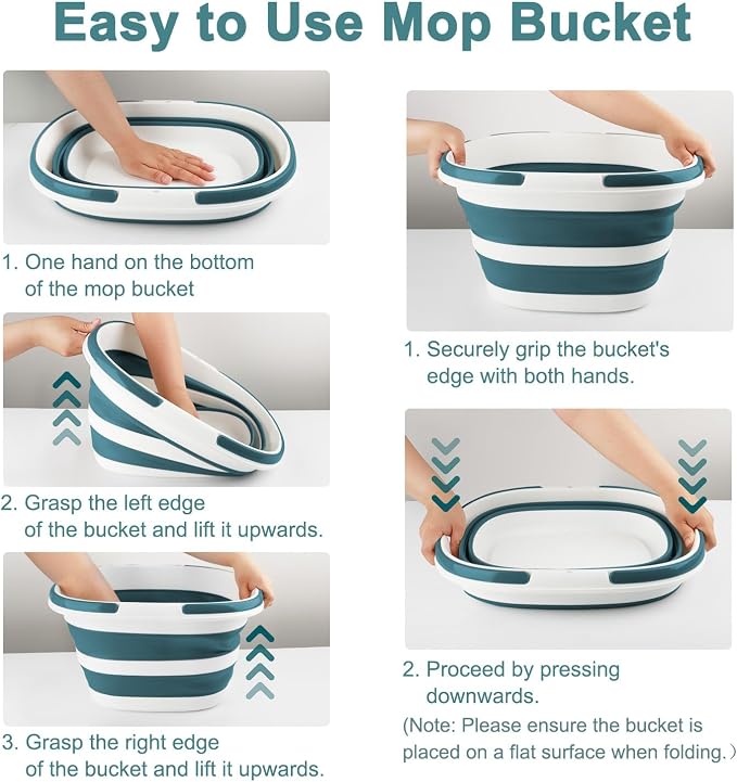 Collapsible Bucket for Cleaning, 4.2 Gallons Mop Bucket - Image 3