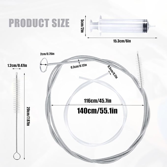 Auto Sunroof Drain Cleaning Tool Kit, 55.1in Long Pipe Cleaners - Image 2