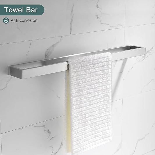 TNOMS Brushed Bathroom Hardware Accessories Set 4 Pieces Brushed Nickel Towel - Image 2