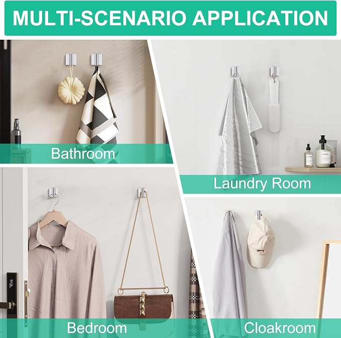 10 Pieces Polished Chrome Towel Bar Set, Double Dase Toilet Paper Holder - Image 7