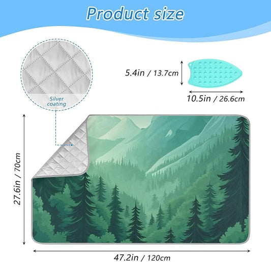 Mountain Forest Trees Green 02 Ironing Mat - Image 2